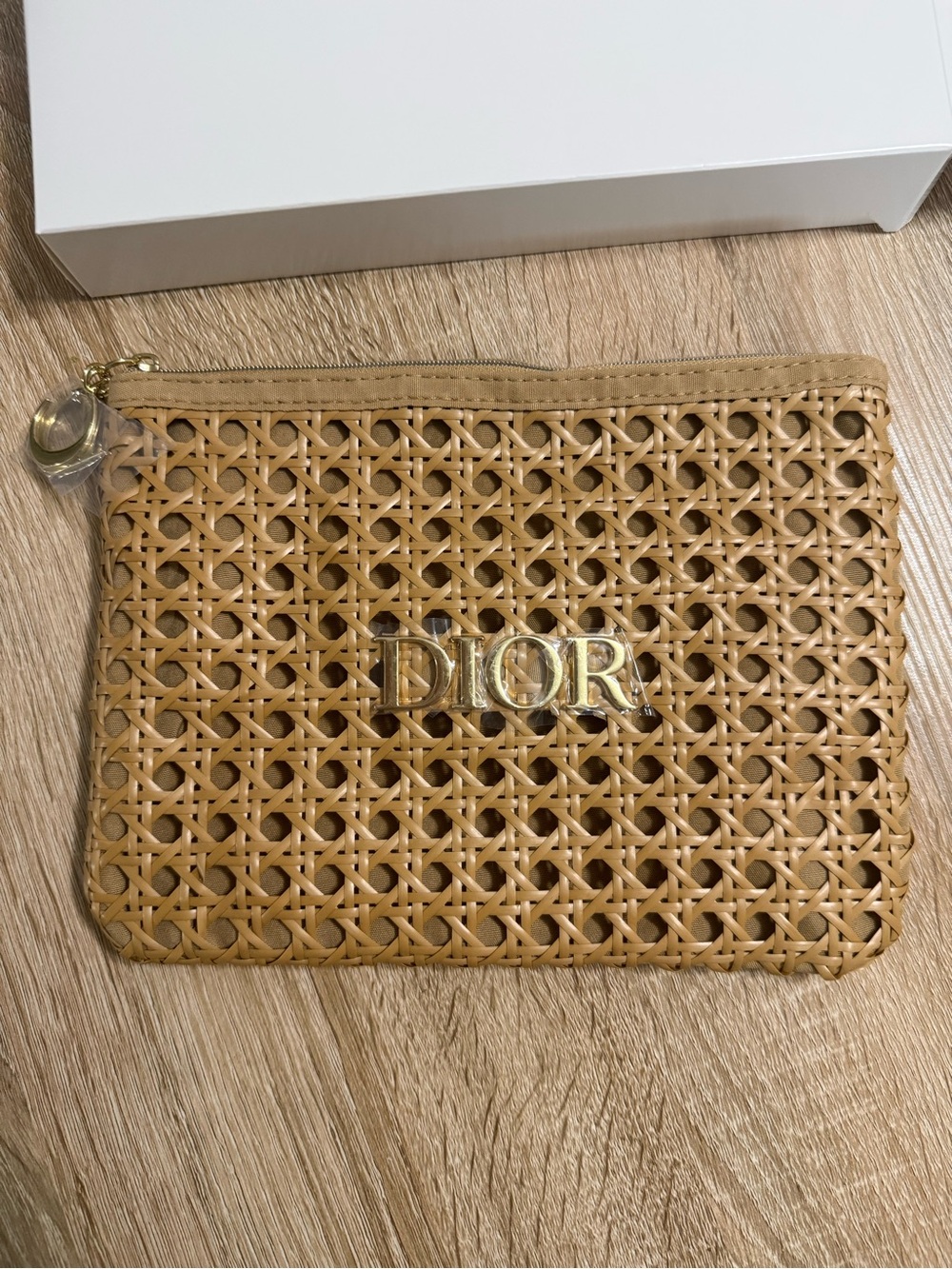 DIOR RAFFIA MAKEUP POUCH
